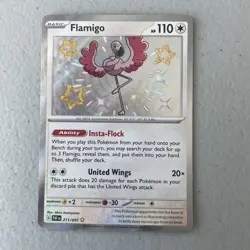 Pokemon TCG Paldean Fates Flamingo 211/091 Shiny Rare NM Free Shipping - Image 1