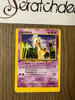 ERROR Miscut Misprint - OC Pokemon GIRAFARIG - Neo Genesis 1st Edition - 58/111 - Image 1
