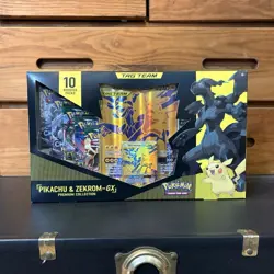 Pokemon TCG Pikachu & Zekrom-GX Premium Collection Box 10 Packs - Factory Sealed - Image 1
