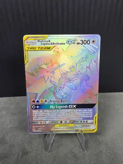 Pokemon Moltres & Zapdos & Articuno GX 69/68 TAG TEAM Rainbow Secret Rare NM - Image 1