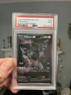 2025 POKEMON BLK EN-BLACK BOLT BLACK WHITE RARE #172 ZEKROM EX PSA 9 - Image 1