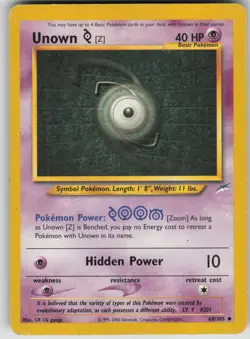 Pokemon TCG Unown [Z] Uncommon Neo Destiny 060/105 - Image 1