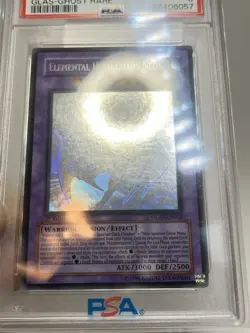 Yugioh Elemental Hero Chaos Neos 1st Ed. Ghost Rare GLAS-EN036 PSA 8 - Image 2