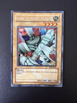 Yu-Gi-Oh! Alpha the Magnet Warrior DOR-E001 Prismatic Secret Rare NM/LP - Image 1