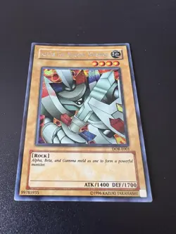 Yu-Gi-Oh! Alpha the Magnet Warrior DOR-E001 Prismatic Secret Rare NM/LP - Image 2