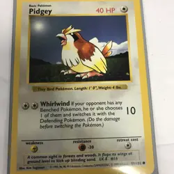 Shadowless Pidgey 57/102 Base Set Rare Vintage Pokemon Card - Image 1