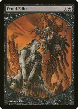 Magic the Gathering Cruel Edict Textless Player Reward Full Art Promo 2007 - Image 1