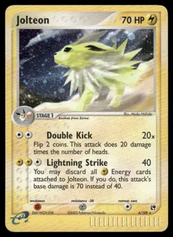 Pokemon Cards Jolteon 6/100 Sandstorm Holo Rare MP *PEN MARK* - Image 1