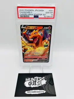 PSA 10 Carte Pokemon Dracaufeu Charizard V JAP 001/021 Vmax Starter Set - Image 1