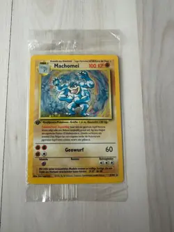 Pokemon Karte Machomei 1. Edition Sealed Base Set Holo Machamp Deutsch DE Top - Image 1