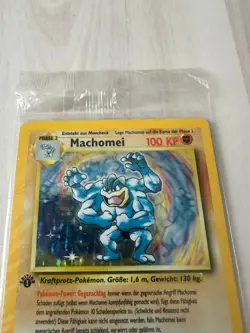Pokemon Karte Machomei 1. Edition Sealed Base Set Holo Machamp Deutsch DE Top - Image 2