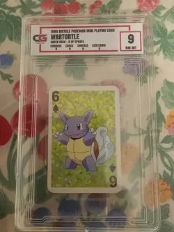 lot 4 1999 Bicycle pokemon mini playing card graded 9- articulano jynx wartortle - Image 4