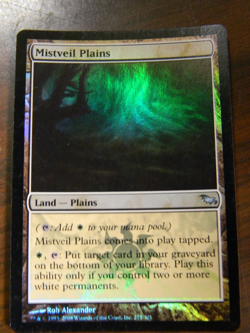 MTG Shadowmoor FOIL Uncommon Mistveil Plains Excellent - NM - Image 1
