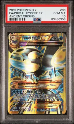 Pokemon Primal Kyogre EX XY Ancient Origins Full Art #96 PSA 10 Gem Mint - Image 1