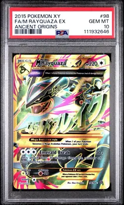 PSA 10 Fa/M Rayquaza Ex 2015 Pokemon Xy Ancient Origins #98 - Image 1