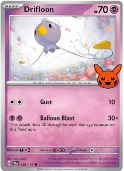 Drifloon 089/198 Trick Or Trade BOOster Stamped Non Holo Pokemon TCG 2023 - Image 1