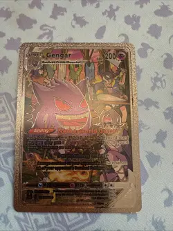 Custom Pokemon Pink Foil Card Gengar Fan Art Card - Image 1