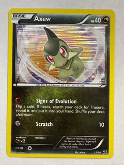 Pokemon Card Axew 12/20 Dragon Vault Holo Rare Near Mint - Image 1