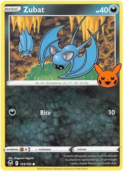 Zubat 103/195 Trick Or Trade BOOster Stamped Non Holo Pokemon Trading TCG 2023 - Image 1