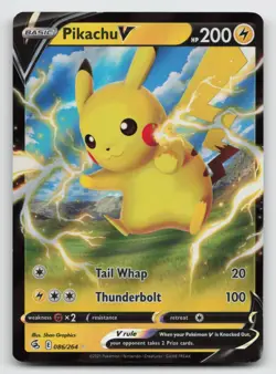 Pikachu V Ultra Rare Fusion Strike #86/264 Pokemon Card NM - Image 1