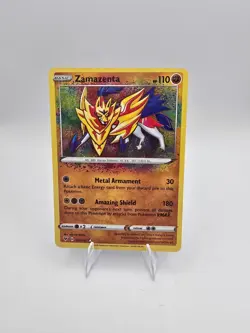 Zamazenta 102/185 SW&SH Vivid Voltage Holo Amazing Rare Pokemon Card - Image 1
