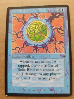 MTG Regular Relic Bind Legends Magic English 1994 (Rush) Blue LP BULK DISCOUNT - Image 1
