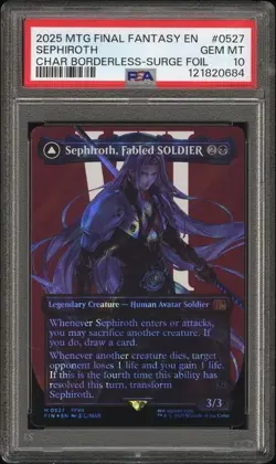 SEPHIROTH, FABLED SOLDIER Final Fantasy Borderless Surge Foil #0527 PSA 10 MTG - Image 1