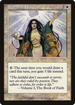 MTG - Words of Worship - Onslaught - X1 - (MP) - - Image 1