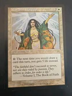 Words of Worship Onslaught MTG Regular Lightly Played - Image 1