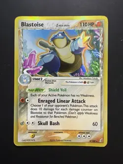 Pokemon Blastoise (Delta Species) 2/100 Crystal Guardians Holo - LP - Image 1
