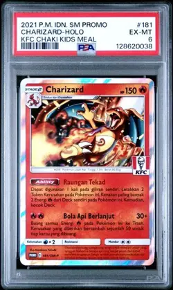 Pokemon Charizard 181/SM-P KFC Kentucky Fried Chicken Promo Card PSA 6 - Image 1