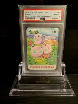 1999 pokemon POCKET MONSTERS SEALDASS FANCY GRAFFITI #4 PURIN PSA 10 - Image 1
