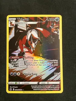 Thievul Pokemon Crown Zenith Galarian Gallery GG17/GG70 Full Art Holo Rare NM - Image 1