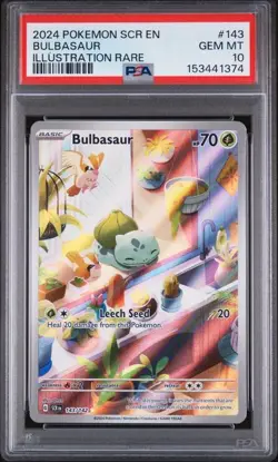 BULBASAUR Stellar Crown Illustration Rare #143 PSA 10 Pokemon - Image 1