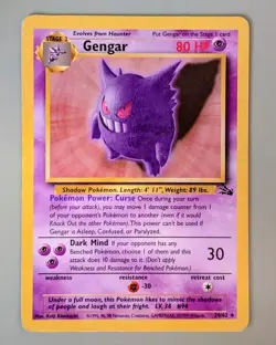 Gengar - Fossil 20/62 Rare - Lightly Played+ - Vintage WotC Pokemon TCG - Image 1