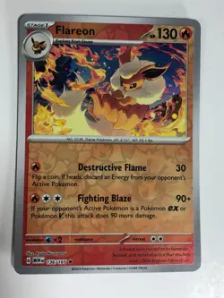 Pokemon TCG 151 Reverse Holographic Flareon 136/165 Near Mint - Image 1