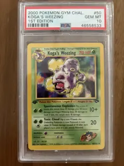 2000 Pokemon Gym Challenge #50 Koga’s Weezing 1st Edition PSA 10 - Image 1