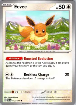 Eevee 143/191 Pokemon TCG Surging Sparks Regular Common - Image 1