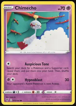 Chimecho 072/185 Common Vivid Voltage Pokemon Near Mint - Image 1