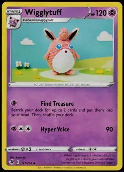 Wigglytuff 111/264 Uncommon Fusion Strike Pokemon Near Mint - Image 1