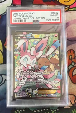 2016 Pokemon XY Generations Radiant Collection Sylveon EX #RC32 PSA 8 - Image 1