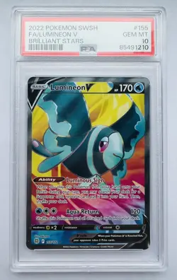 2022 Lumineon V 155/172 Brilliant Stars Full Art PSA 10 Pokemon TCG - Image 1