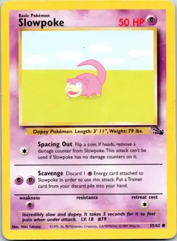 Lot of 2 Slowpoke Common Fossil 55/62 Pokemon TCG - Image 3