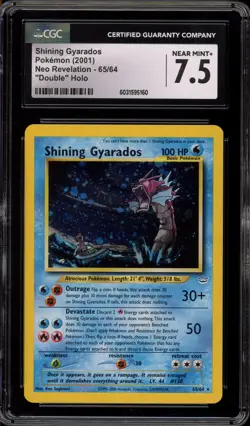 Pokemon Shining Gyarados Neo Revelation Secret Rare #65 "DOUBLE HOLO" CGC 7.5 - Image 1