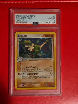 2005 POKEMON EX DEOXYS #3 BRELOOM-HOLO PSA 8 - Image 1