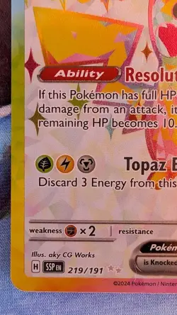 Pokemon Pikachu ex 219/191 Ultra Rare Full Art Holo Sv08: Surging Sparks TCG - Image 3