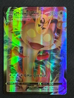Pokemon Meowth VMAX SWSH005 Promo Holo Sword & Shield Black Star NM - Image 1