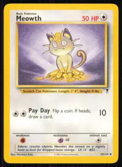 Meowth 53/110 Uncommon Legendary Collection Pokemon Lightly Played - Image 1
