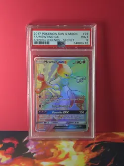 Pokemon Mewtwo GX Shining Legends Holo Full Art Secret Rare 76/73 PSA 9 2017 - Image 1