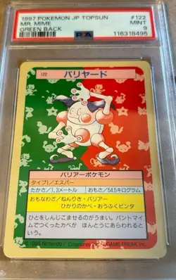 psa9 1997 pokemon jp topsun mr.mime green back - Image 1